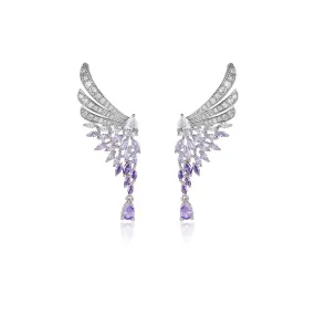 Cubic Zircon Wings Style Earrings, Drop Crystals Earring for Bride, Women Girl Birthday Party Jewelry CE11895