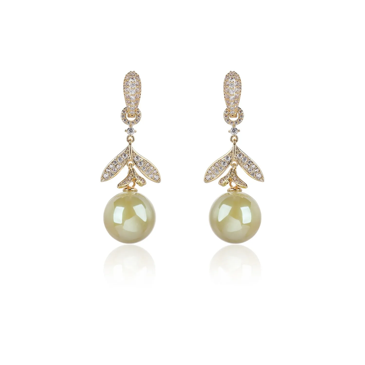 Cubic Zirconia Drop Earring for Wedding, High Pearl Prom Dangler Jewelry for Women  CE11896