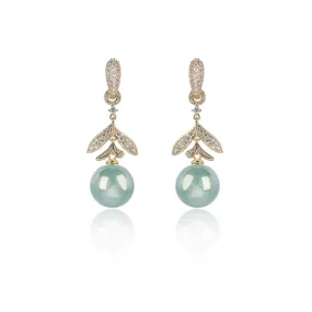 Cubic Zirconia Drop Earring for Wedding, High Pearl Prom Dangler Jewelry for Women  CE11896