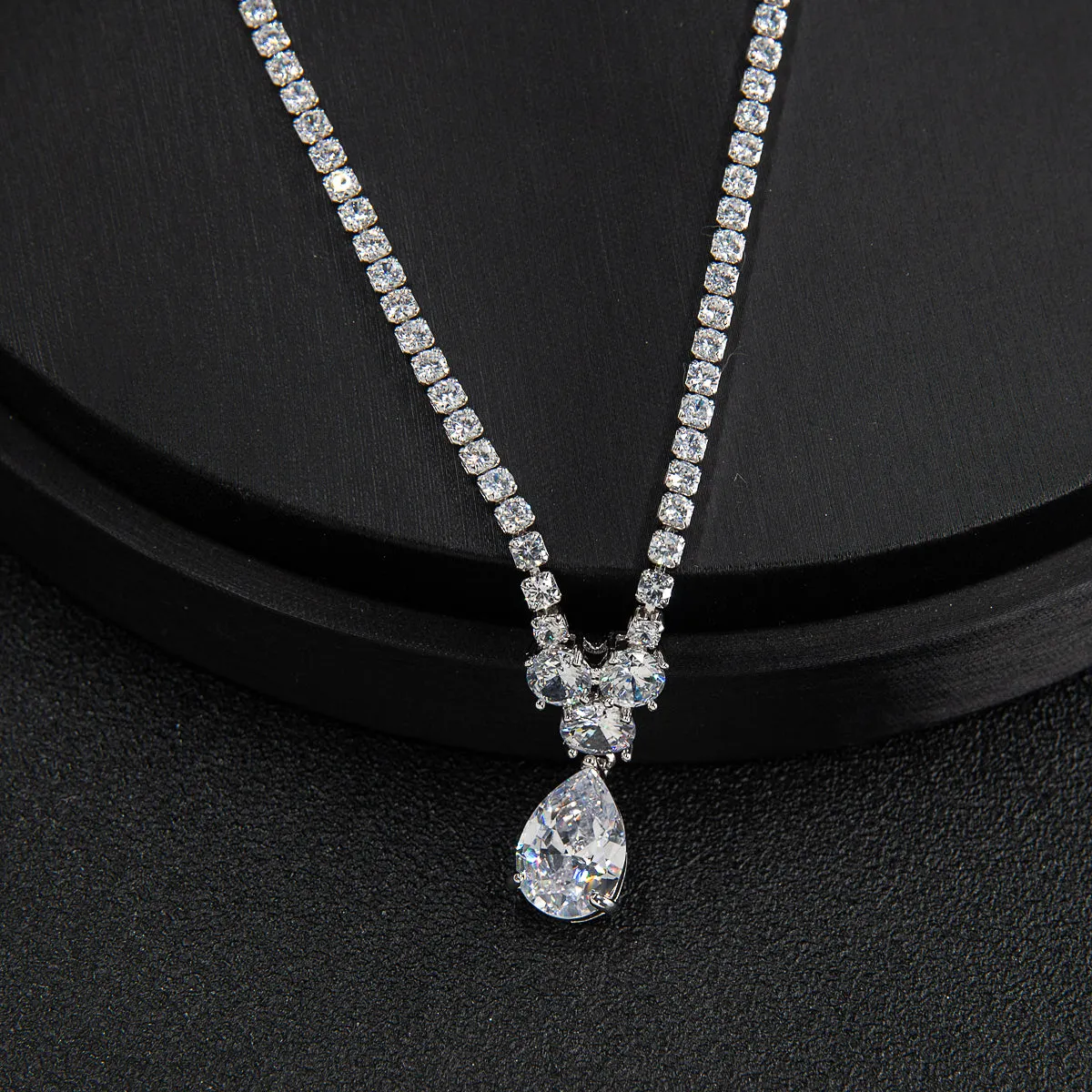 Cubic zirconia Wedding Necklace Earring Set,Bridesmaid Jewelry CN10131