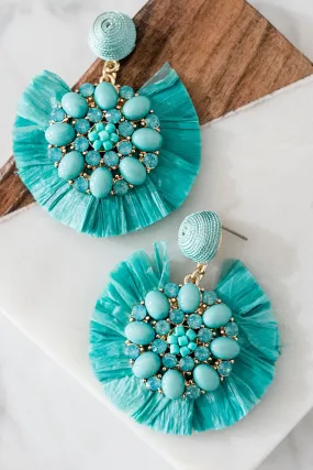 Cue The Fan-Fare Earrings In Jade