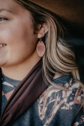 'Dallas' Tooled Leather Dangle Earrings