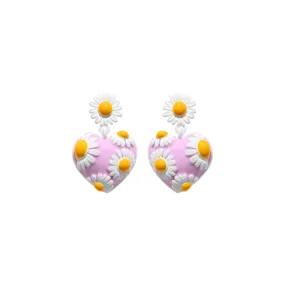 Darling Daisy Dangle Pink Earrings