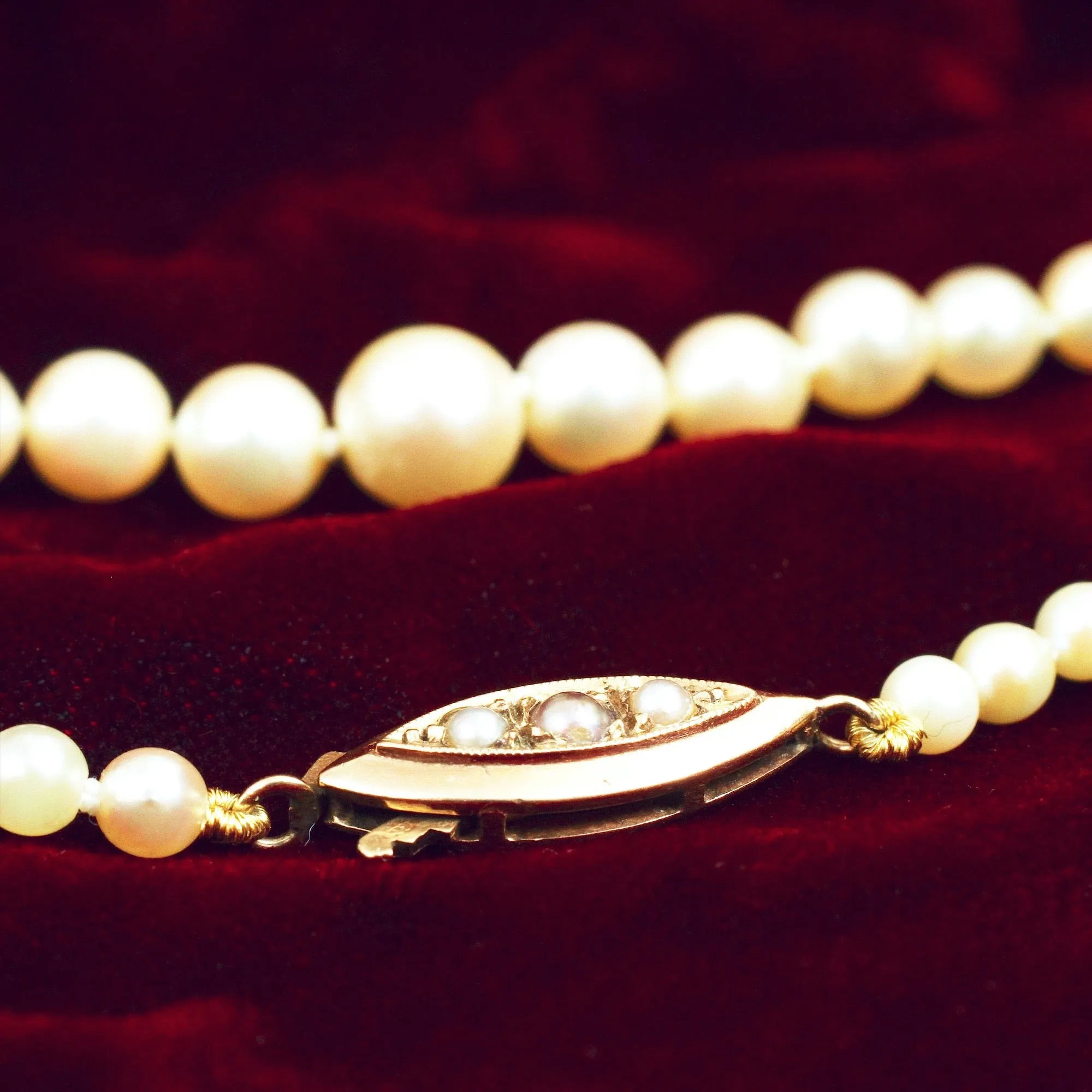 Date 1963 Vintage Saltwater Pearl Necklace