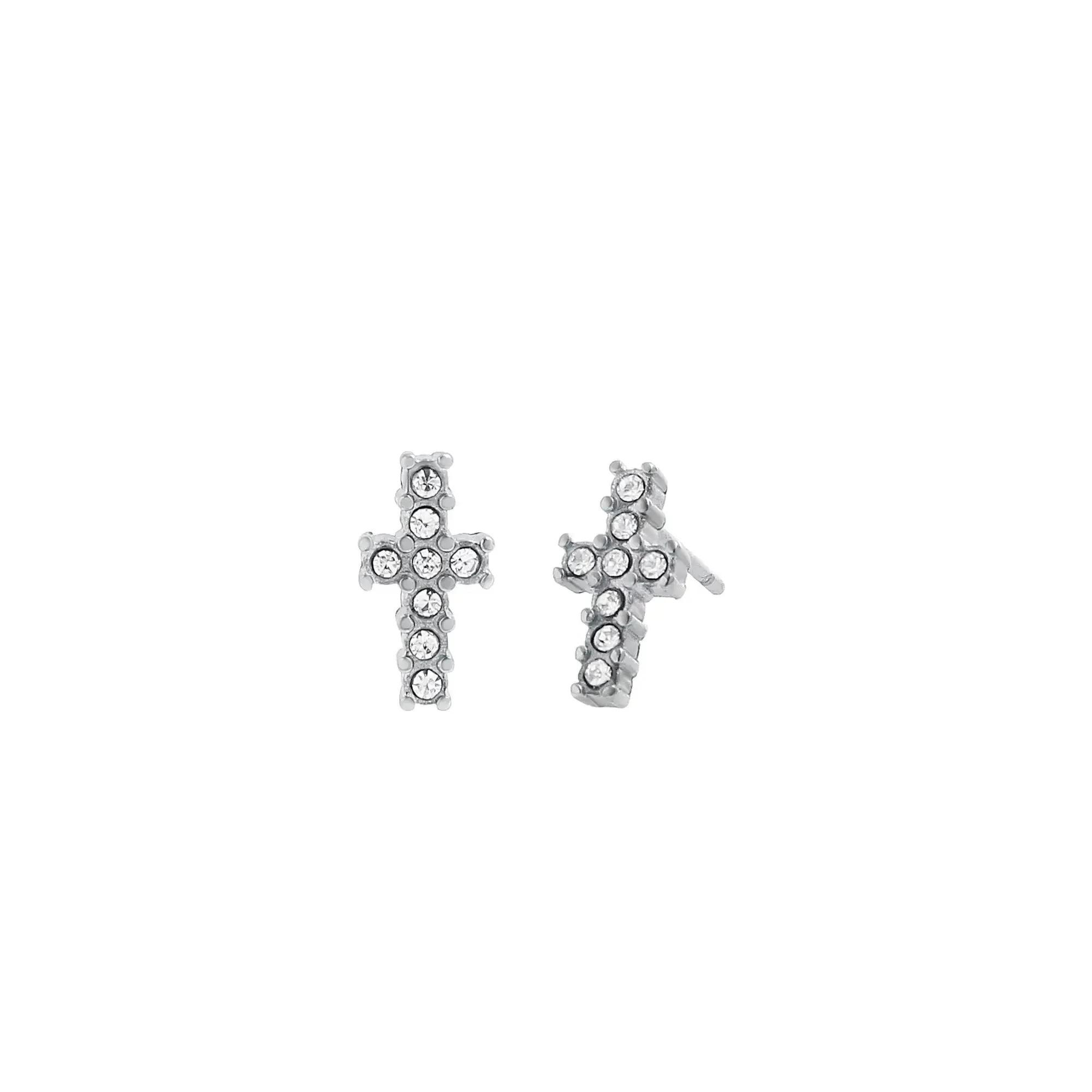 Diamond Cross Stud Earrings