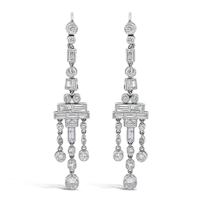 Diamond Dangle Deco Style Earrings