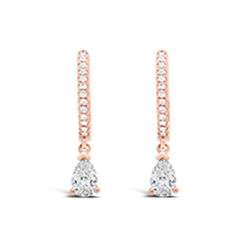 Diamond Dangle Earrings in Rose Gold