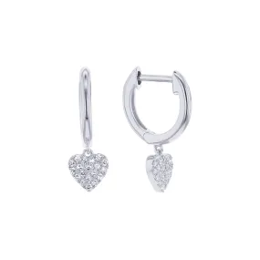 Diamond Heart Drop Earrings