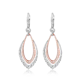 Diamond Openwork Dangle Earrings