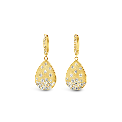 Diamonds in Pear Shape Dangle Earrings