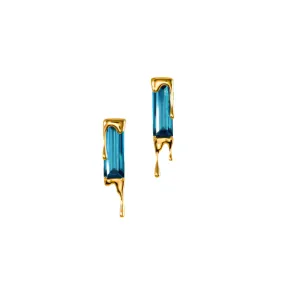 Dripping Gemstone Earrings Gold in various gemstones