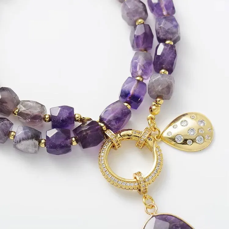 Elegant Amethyst Crystal Pendant Necklaces - Bohemian Style Jewelry