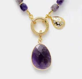 Elegant Amethyst Crystal Pendant Necklaces - Bohemian Style Jewelry