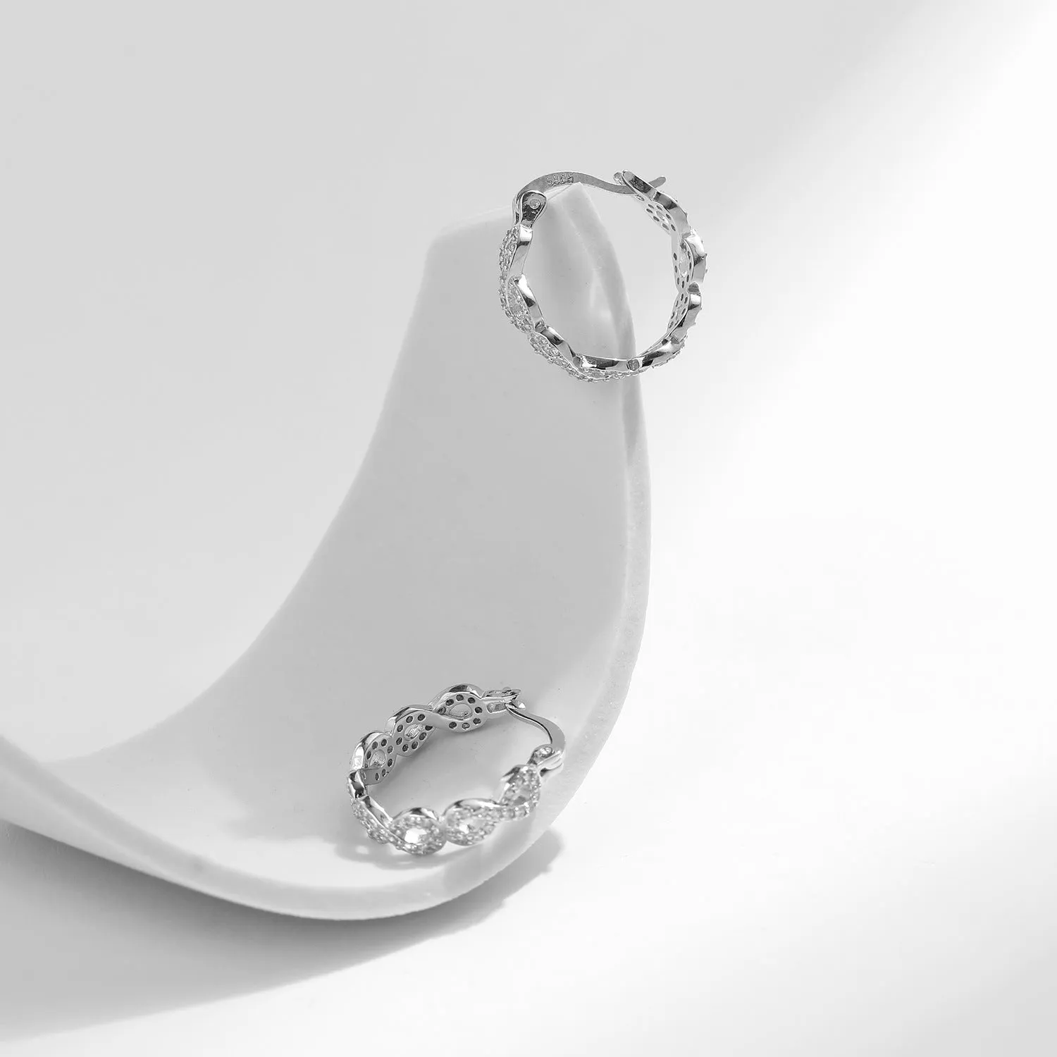 Elegant S925 Sterling Silver Mobius Niche Earrings for Women