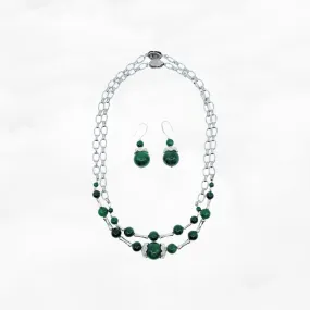 Elf Forest Jadeite Statement Necklace Set