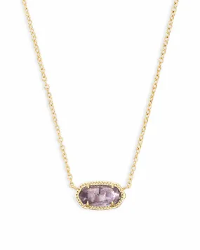 Elisa February Birthday Gold Necklace Amethyst