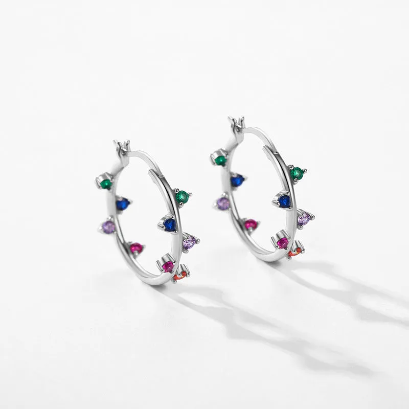 European and American Flair S925 Sterling Silver Zircon Earrings