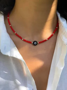 Evil eye red choker