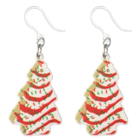 Exaggerated Christmas Tree Cake Dangles Hypoallergenic Earrings for Sensitive Ears Made with Plastic Posts