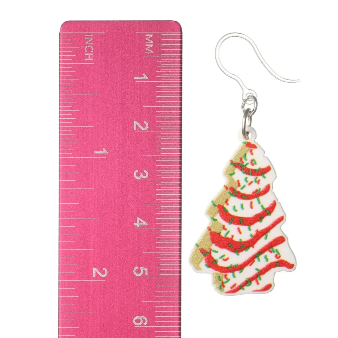 Exaggerated Christmas Tree Cake Dangles Hypoallergenic Earrings for Sensitive Ears Made with Plastic Posts