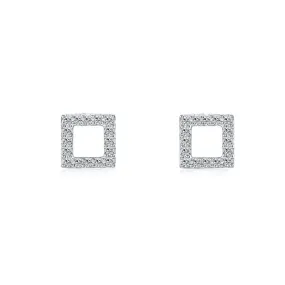 Exquisite S925 Silver Micro-inlaid Square Earrings