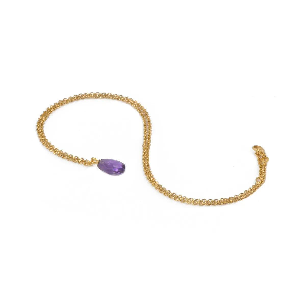 Faceted Amethyst 17" 24K Gold Vermeil Necklace