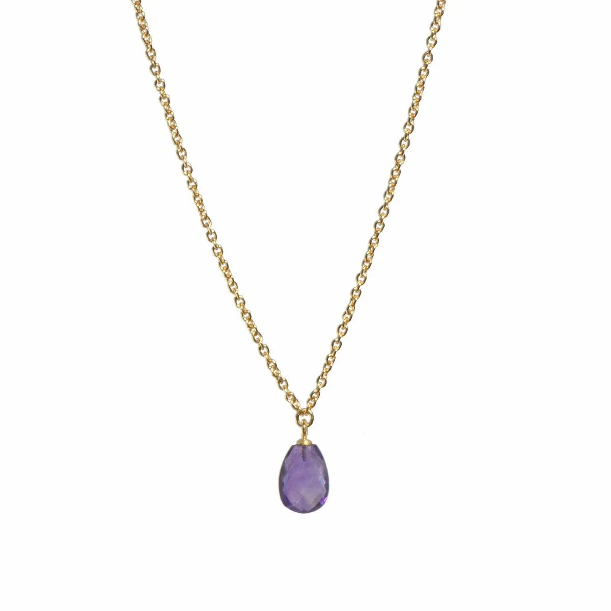 Faceted Amethyst 17" 24K Gold Vermeil Necklace