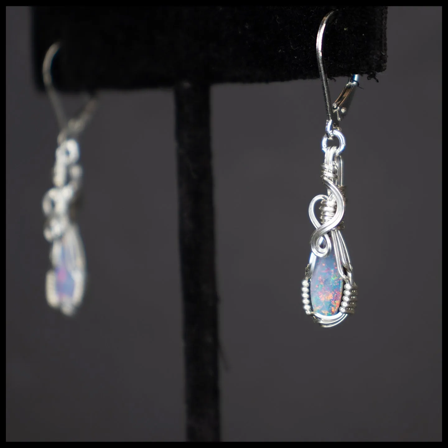 FAS304jd Australian Opal Earrings