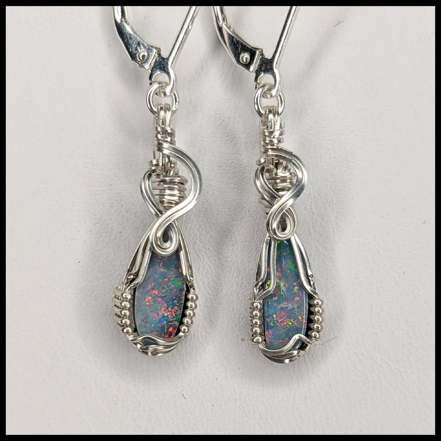 FAS304jd Australian Opal Earrings