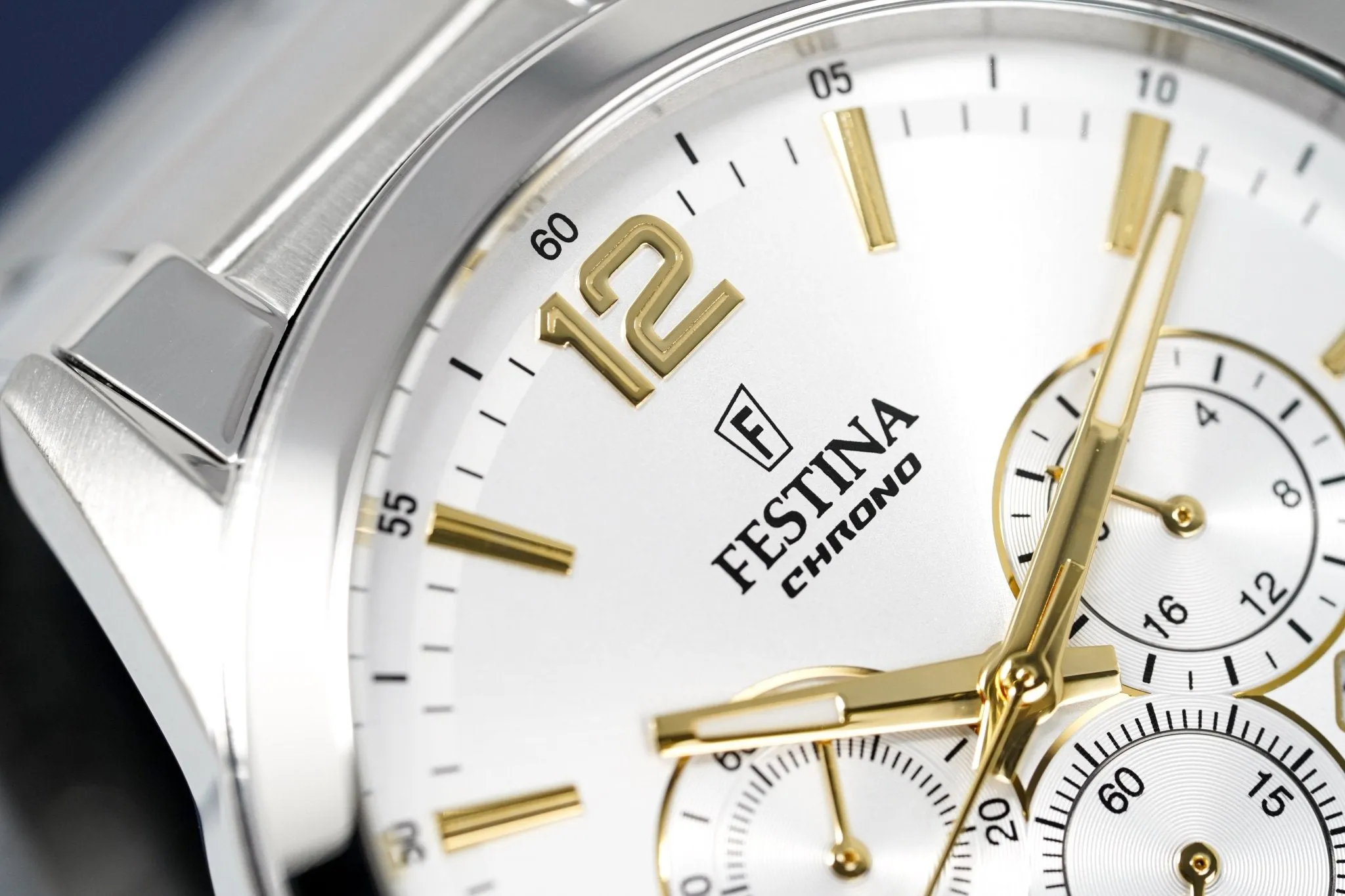 Festina Watch Silver Gold Timeless Chrono Stainless Steel F20343-1