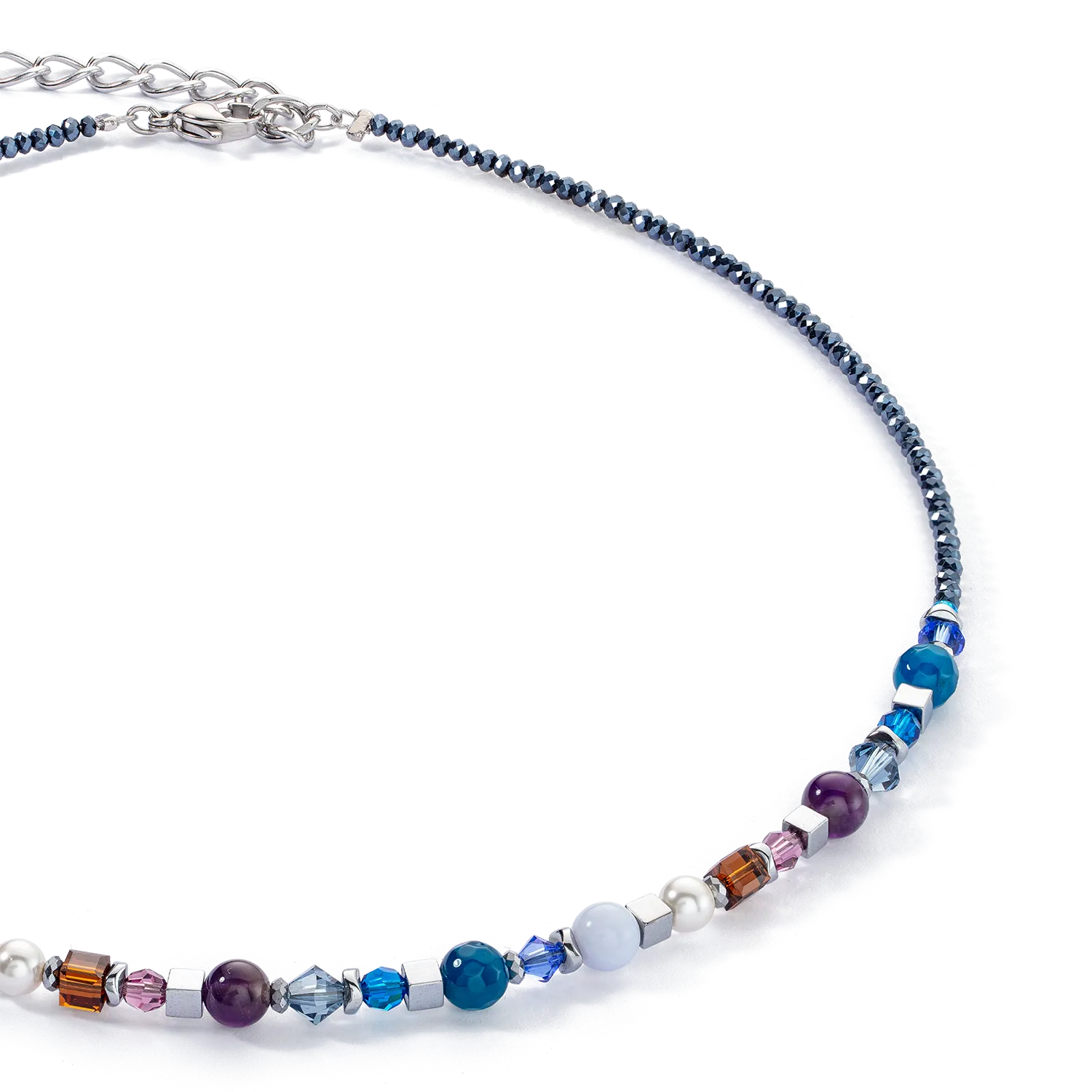 Festive Spheres necklace silver-royal