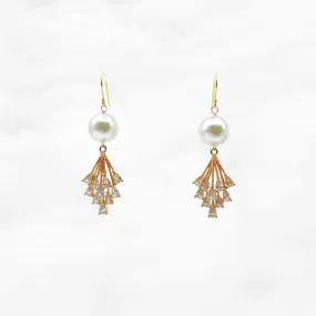 Firework Zircon and Pearl Earrings