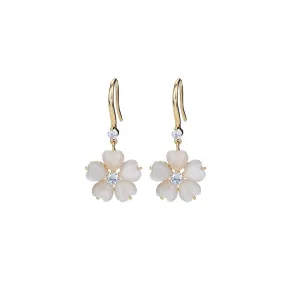 Flower Bone Gold Earrings