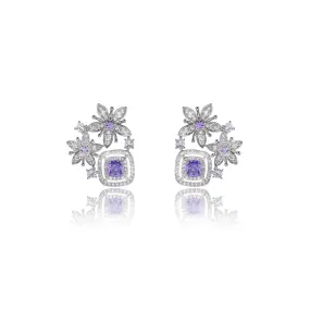 Flowers Cubic Zircon Earrings for Wedding, Stud Earring for Bride, Women Girl Birthday Party Jewelry CE11865