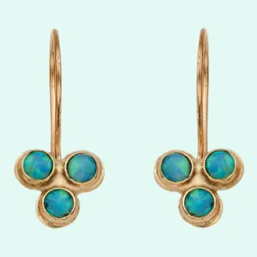 Gold Earrings for woman Blue Opal designer Earrings