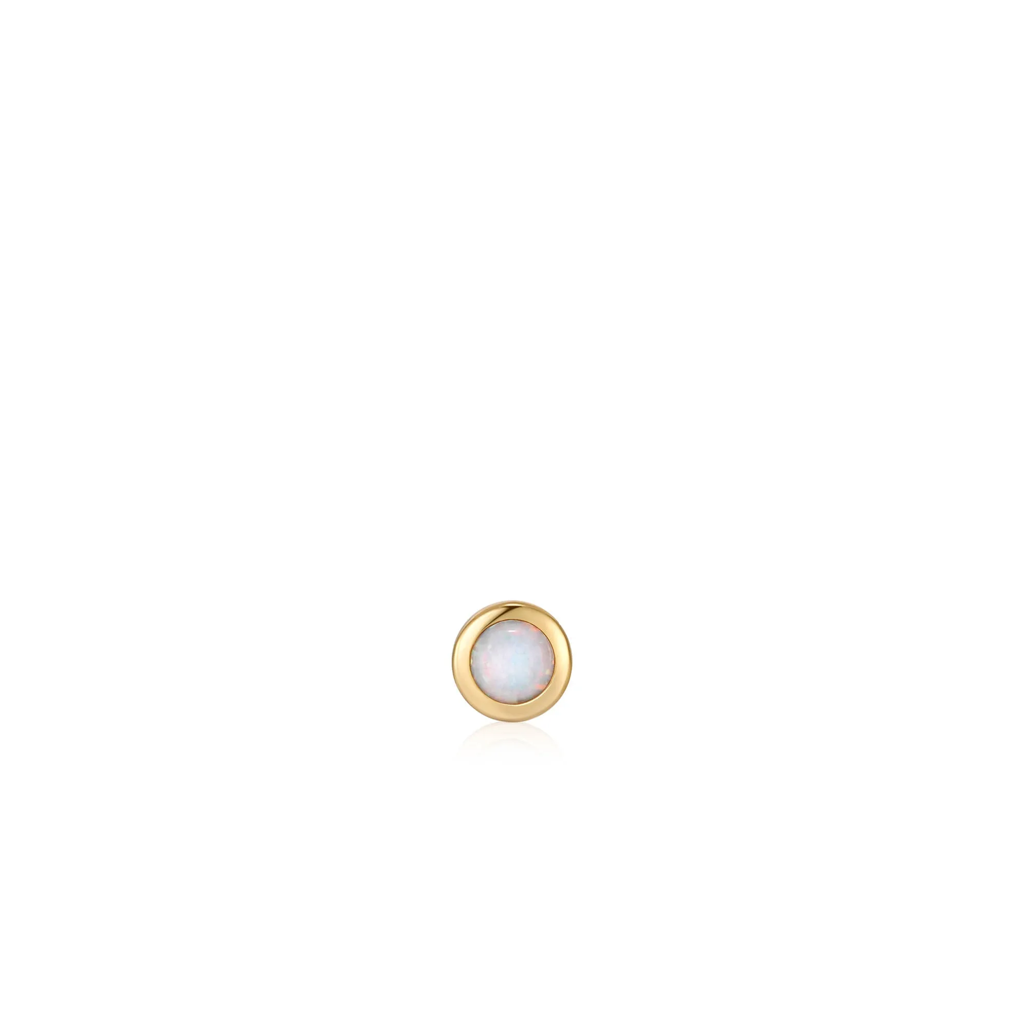 Gold Kyoto Opal Bezel Barbell Single Earring