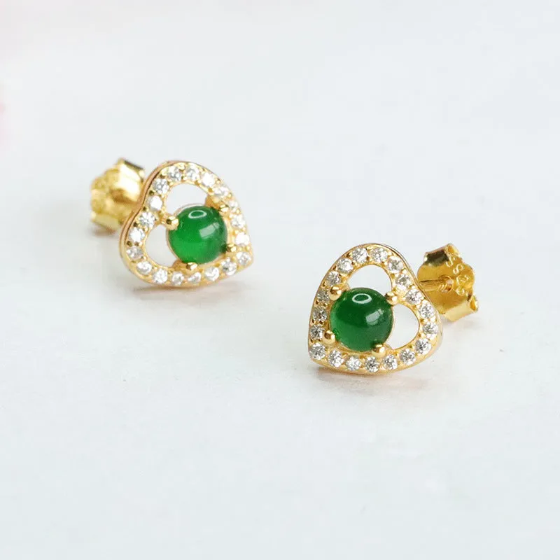 Ice King Green Jade Zircon Sterling Silver Earrings