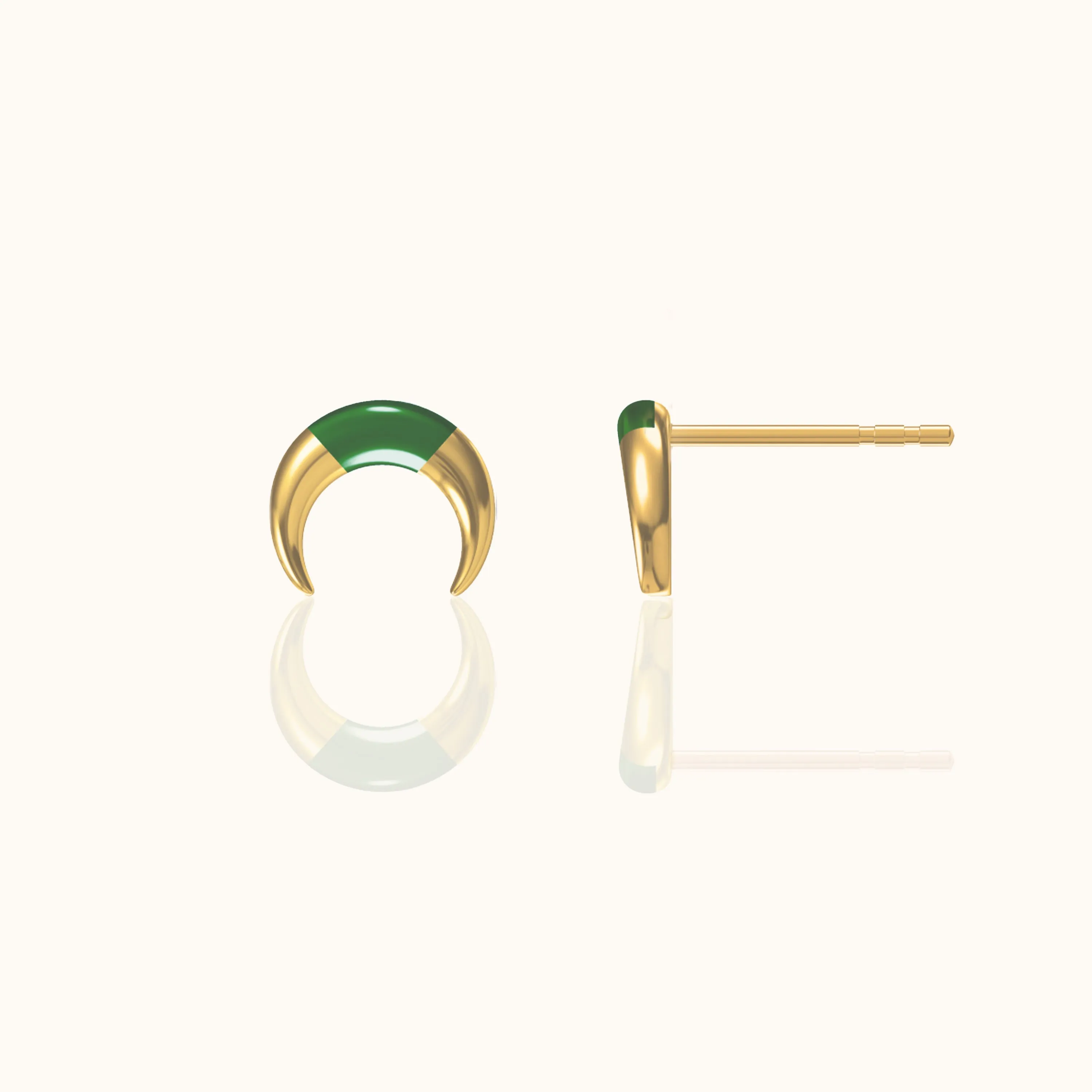 Jade Moon Stud Earrings