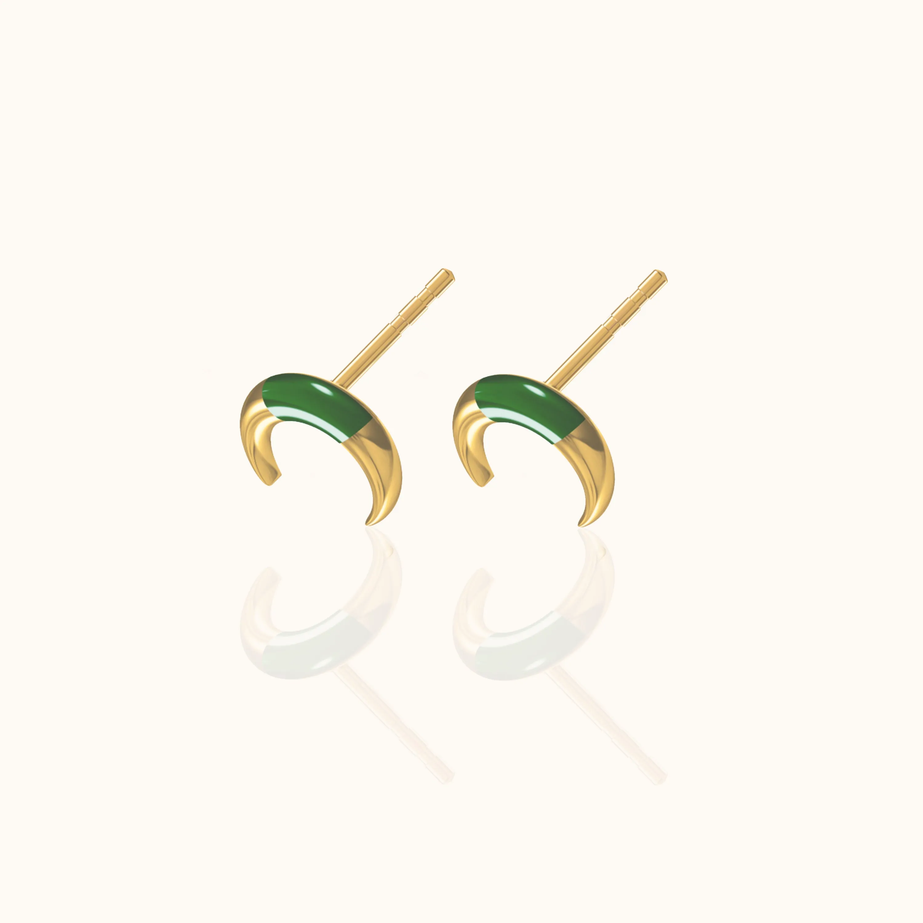 Jade Moon Stud Earrings