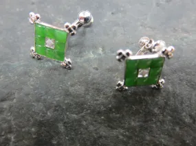 JADE SQUARE CLIPON EARRINGS