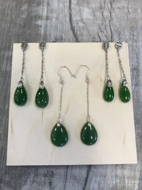 Jade Teardrop Dangle Earrings