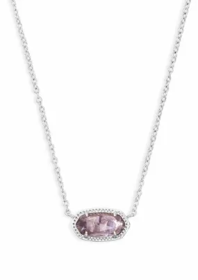 Kendra Scott  Elisa Short Pendant Necklace Rhodium Purple Amethyst