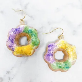 King Cake Dangle Earrings