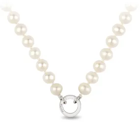 Knotted Pearl Necklace with Talisman Clip