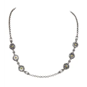 Konstantino Hestia Silver and 18K Gold Mother of Pearl and Pearl Necklace