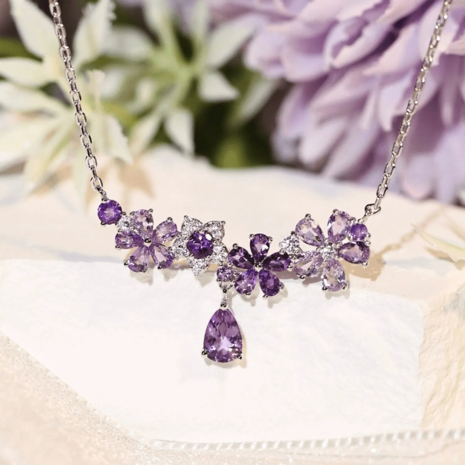 Lilac Blossom Amethyst Necklace