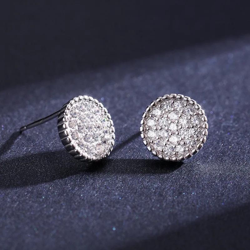 Luxurious Sterling Silver Simulated Diamond Zircon Earrings