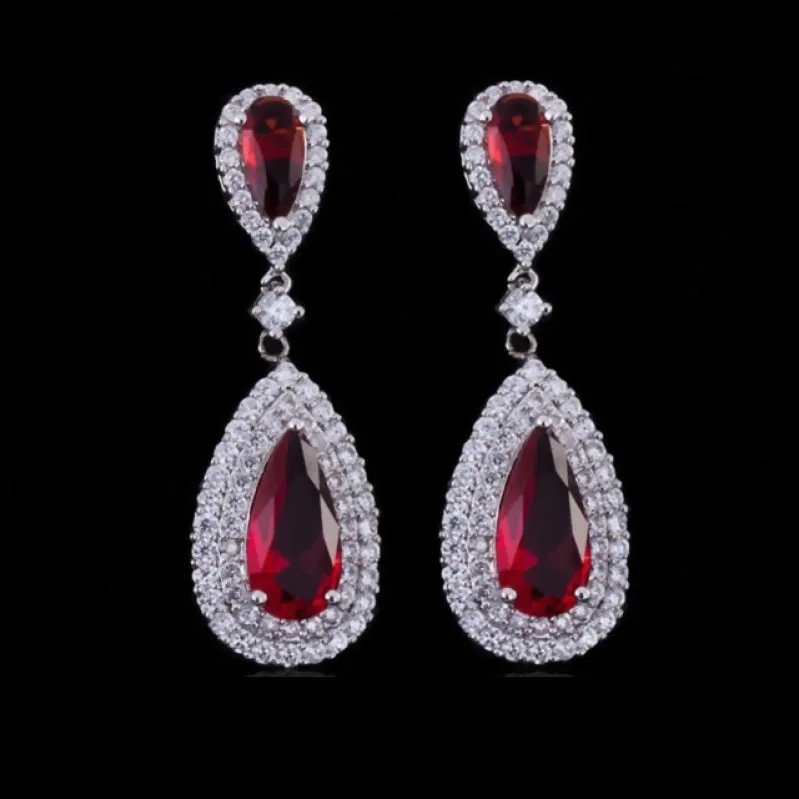 Luxury Water Drop Long Royal Party Jewelry Earrings