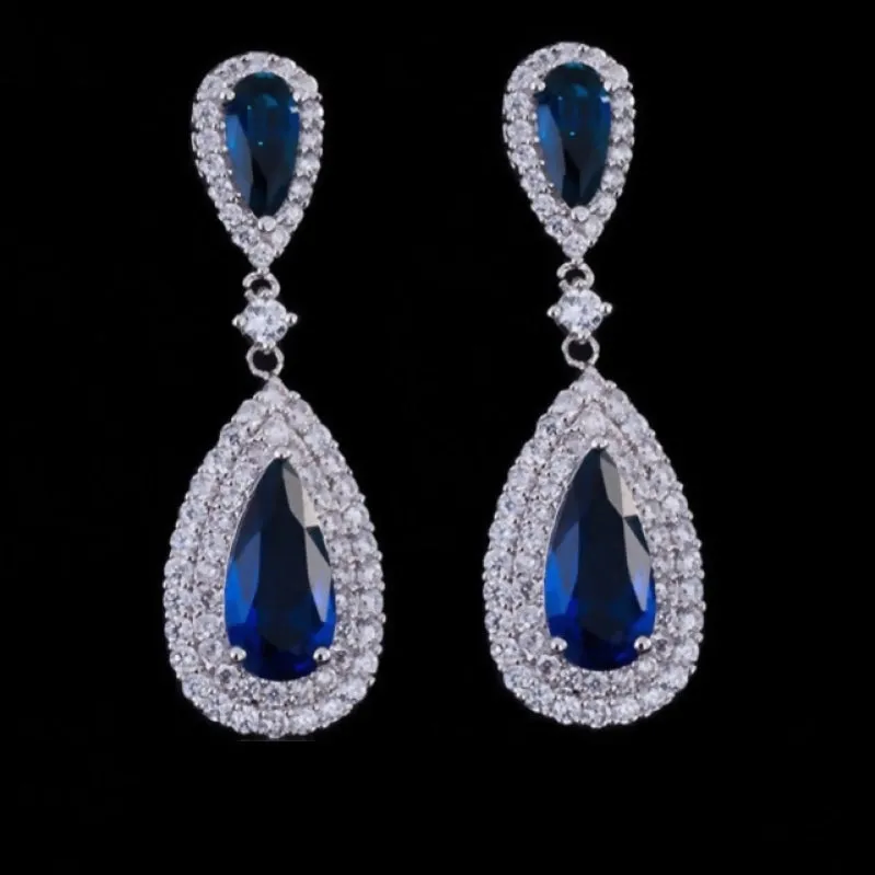 Luxury Water Drop Long Royal Party Jewelry Earrings