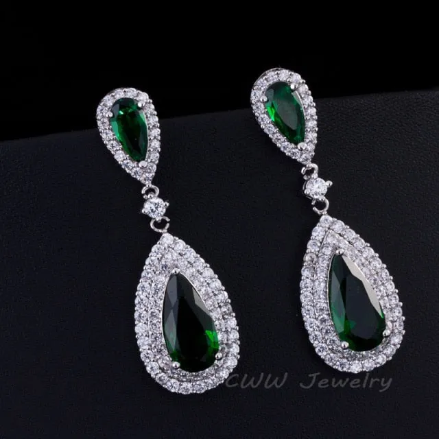 Luxury Water Drop Long Royal Party Jewelry Earrings